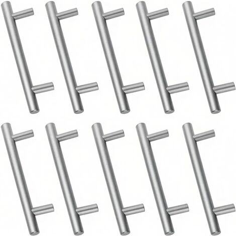 10 Poignée De Tirage, Acier Inoxydable, Distance 128 Mm, Pour Meuble Cuisine (1/5)