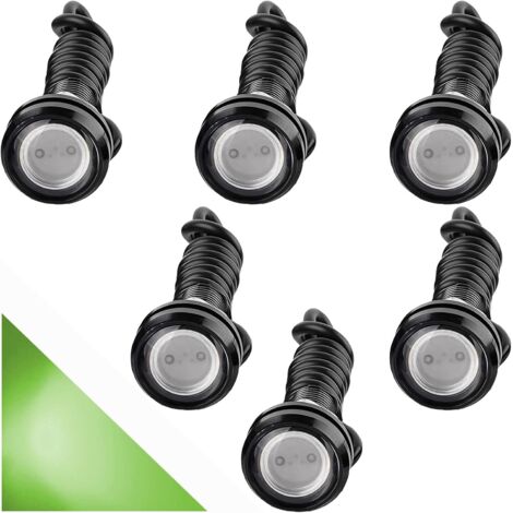 6PCS Ampoule LED Eagle Eye 18mm 9W Vert Étanche Pour Voiture Moto DRL Antibrouillard (1/5)