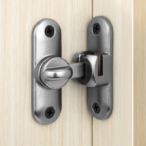 1 Verrou De Porte Coulissante 90/180 Degrés Alliage De Zinc Gris Pour Grange Cuisine (1/5)