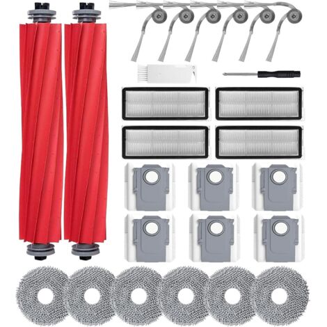 2 Brosse Principale, 6 Sacs à Poussière, 4 Hepa Filtre, 6 Serpillière, 6 Brosse Latérale pour Roborock QV 35A QV 35S (1/5)