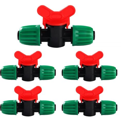 5 pièces vanne commutation irrigation goutte à goutte 16mm plastique résistant jardin agriculture serre (1/5)