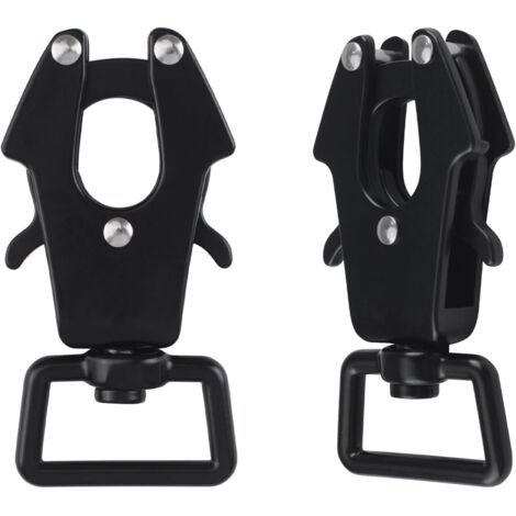 lot de 2 boucles laisse, clip dégagement rapide, anneau pivotant 360 degrés, métal noir, pour collier chien (1/5)