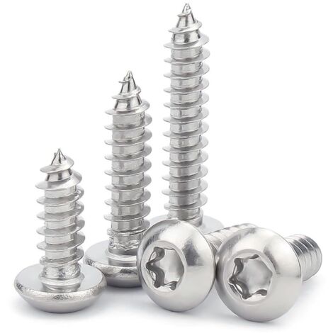 50 vis autotaraudeuses, m4 x 20mm, acier inoxydable v2a, tête fraisée torx, filetage complet, pour bois et meubles (1/5)