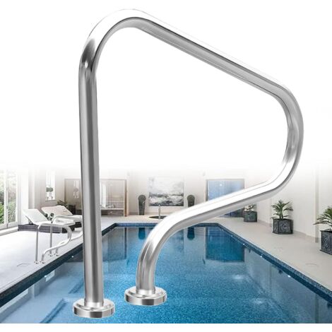1 Pack Main Courante Acier Inoxydable 304 Antidérapant 80x80cm Pour Piscine Intérieure Et Extérieure