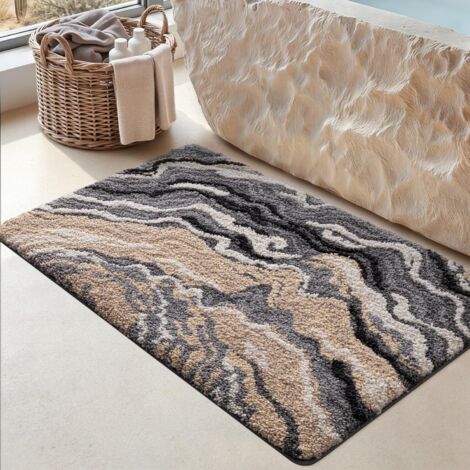 2 Tapis De Bain, Microfibre, Absorbant, Antidérapant, TPR, Pour Salle De Bain, Douche (1/5)