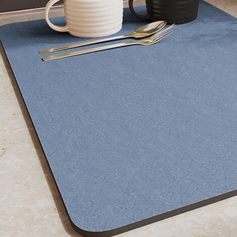 1 Tapis Égouttoir, 40x50cm, Terre De Diatomées, Silicone Antidérapant, Séchage Rapide, Cuisine Bar Évier (1/5)