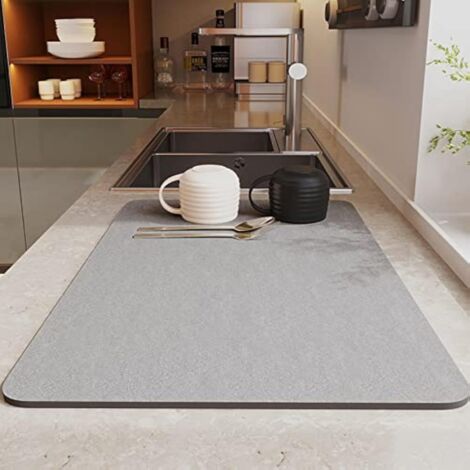 1 Tapis Égouttoir, 40x50cm, Terre De Diatomées, Silicone Antidérapant, Cuisine Bar Évier (1/5)