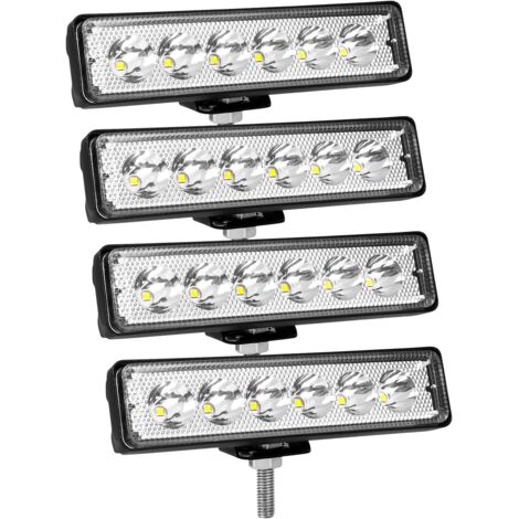 4 Pièces Feux Anti-brouillard LED 18W, Projecteur Travail Tout-terrain, Barre Lumineuse Aluminium IP67 pour Camion SUV ATV (1/5)