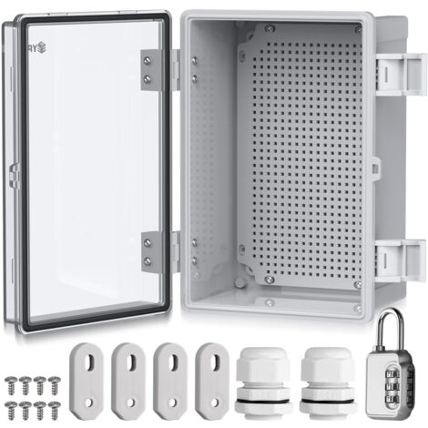1 boîte de jonction étanche ip67 en abs renforcé 3mm avec verrou à code et raccords npt pour extérieur piscine et projets diy (1/5)
