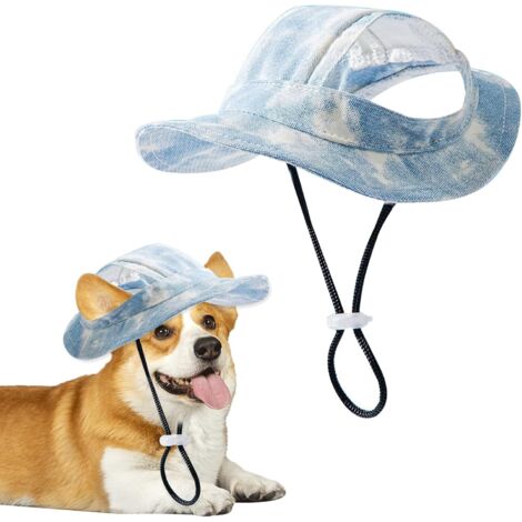 1 casquette de soleil, coton, ajustable, protection uv, chien, chat, petit animal, extérieur