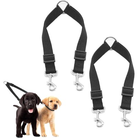 2 pièces séparateur de laisse, double laisse, boucle réglable, polypropylène, pour promenade et dressage de deux chiens