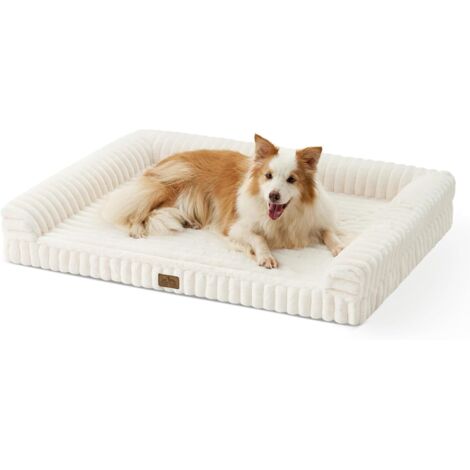 1 panier orthopédique chien, mousse mémoire de forme, fausse fourrure, lavable, antidérapant, pour grand chien