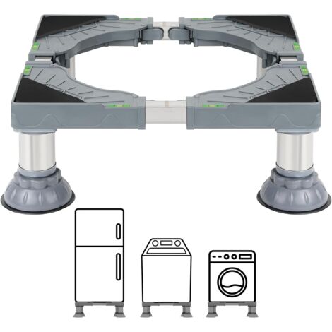 1 socle maà laver, acier inoxydable, réhausseur ajustable 16-19cm, charge 300kg, pieds antidérapants, pour lave-linge et sèche-linge (1/5)