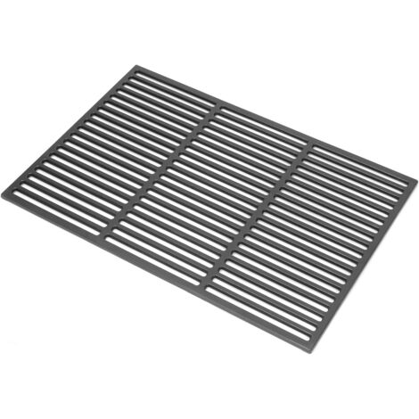 1 grille de cuisson, 67x40 cm, fonte émaillée, surface anti-adhésive, pour barbecue à gaz et charbon (1/5)