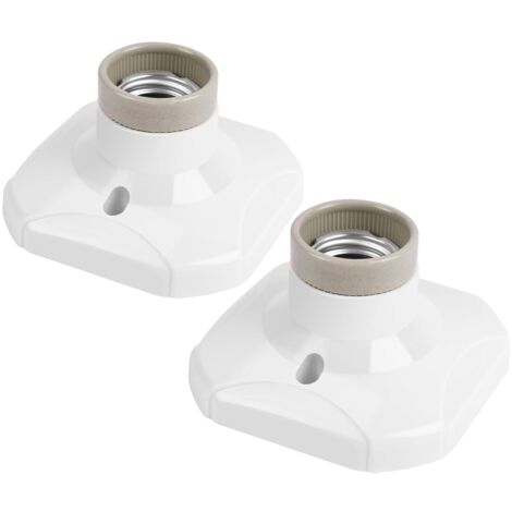 2 douille e27, plafonnier blanc, céramique 500°c, support led 120w, salon chambre garage (1/5)
