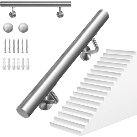1 main courante acier inoxydable 304 longueur 50cm diamètre 4,5cm charge 150kg intérieur extérieur escalier salle de bain (1/5)