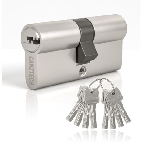 1 cylindre de serrure,alliage d'aluminium,nickel,8 clés à fossettes,portes composites et upvc (1/5)