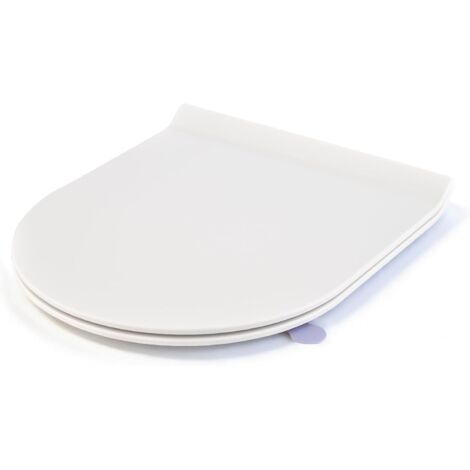 1 abattant wc, forme d, urée-formaldéhyde, frein de chute, détachable, top-fix, salle de bain (1/5)