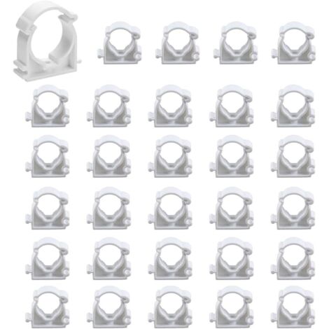 30 Clips de Tuyau,PPR,Blancs,20mm,Support Fixation U,Cuisine,Salle de Bain,Jardin (1/5)