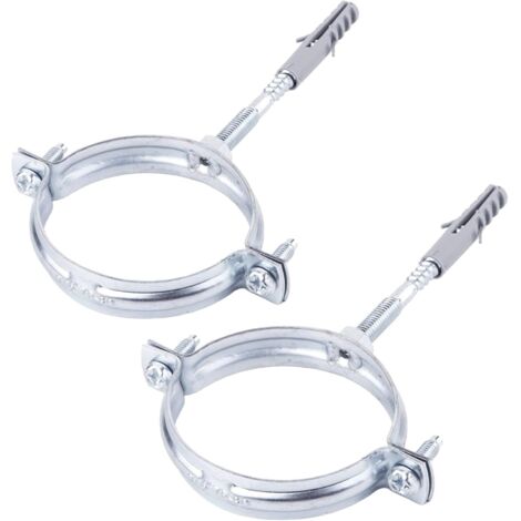Lot de 2 Supports de tuyau, Acier zingué, Réglable 75-80 mm, Fixation murale ou plafond, Usage industriel et domestique (1/5)