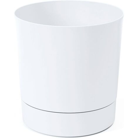 1 pot de fleur, bac à plantes, 20 cm, soucoupe intégrée, plastique résistant uv, intérieur et extérieur (1/5)
