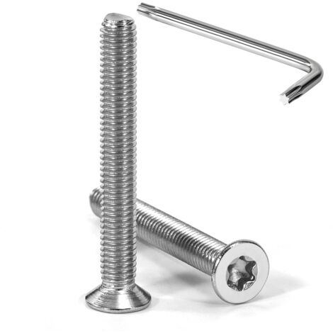 20 vis à tête fraisée torx, acier inoxydable a2, m5 x 40 mm, filetage complet, clé t25 incluse, pour mécanique et menuiserie (1/5)
