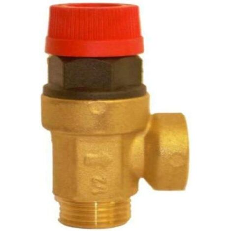 1 Soupape de sécurité 1/2" BSP, laiton CW617N, 1,5 bar, eau et glycol, chaudière (1/5)