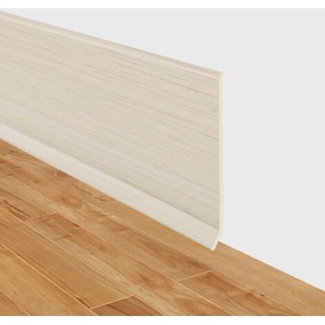 1 Plinthe souple 10cm×6m Grain de bois beige PVC autoadhésive pour mur et sol