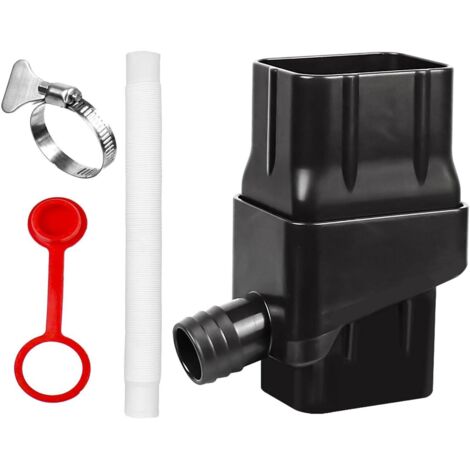 1 Collecteur d'eau de pluie, Tuyau inverseur, Matériau PP, Pour jardin et pelouse, Noir (1/5)