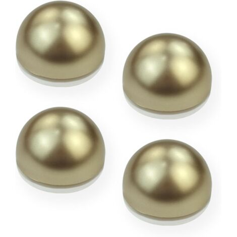 lot de 4 arrêt de porte, auto-adhésif, plastique durable, cylindrique or, pour meubles et murs (1/4)