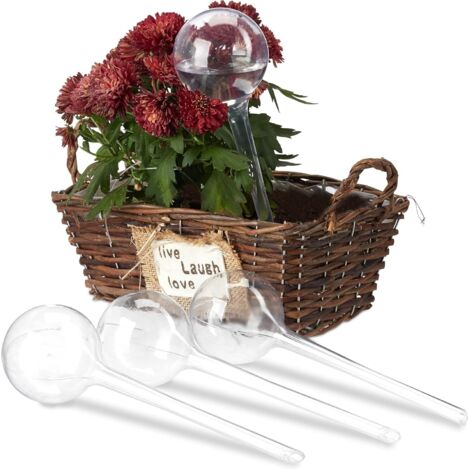 Lot de 4 Distributeur eau, Arrosage plantes plastique transparent, 250ml, Vacances, Jardin (1/5)
