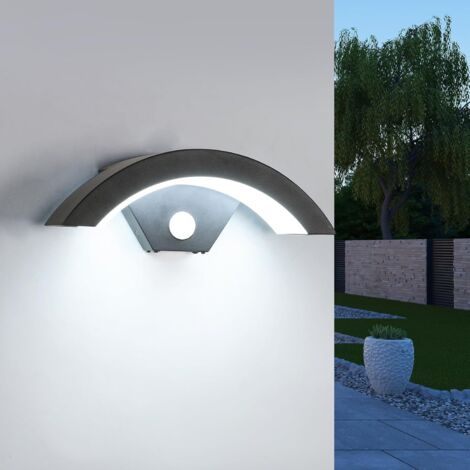 Applique Murale Extérieure LED 24W - 1 Unité - Métal Et Acrylique - Détecteur De Mouvement IP65 - Jardin Garage Terrasse - Noir 29x10x9cm (1/5)