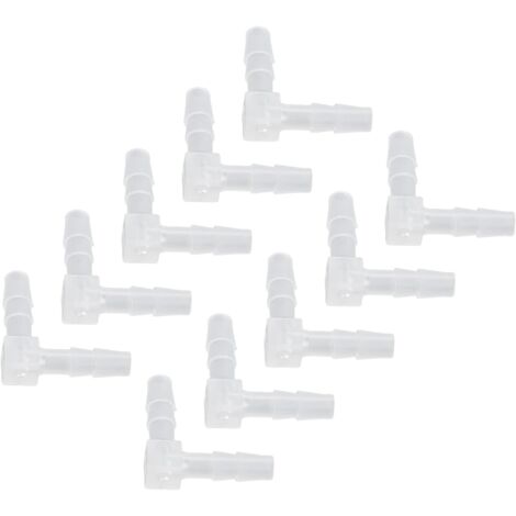 Lot de 10 Raccord coudé,Matériau PE,Résistant à l'usure,Tuyau silicone,Aquarium,Laboratoire (1/5)