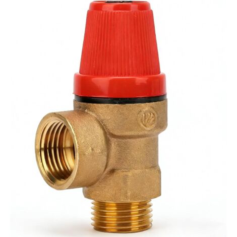 1 Soupape de Securite, Laiton, 6 bars, DN15, G1/2'', Chaudiere, Chauffage (1/5)