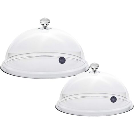 Cloche Fumoir - Lot de 2 - Polycarbonate Transparent - Valve Injection Fumée - Cuisine Restaurant Bar - Diamètres 20 cm et 25 cm (1/5)