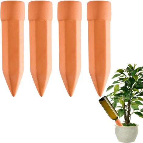 Lot de 4 Ollas, Arrosage goutte à goutte, Argile poreuse, Système automatique, Plantes intérieur extérieur (1/5)