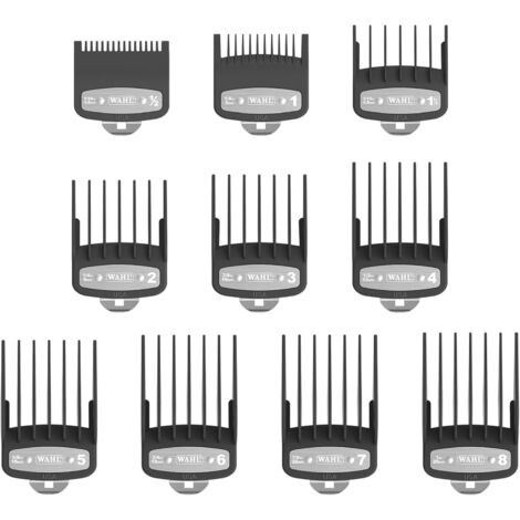 10 Guides de coupe, 1,5 mm à 25 mm, dents arrondies, peignes, pour tondeuses cordonnées (1/5)