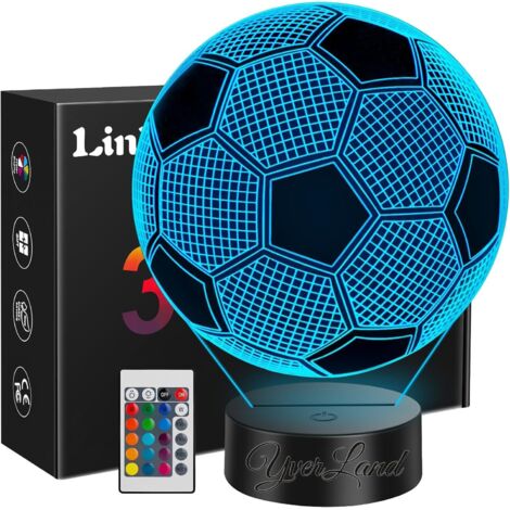 1 Lampe LED 3D Ballon de football, 16 couleurs, télécommande, tactile, chambre enfant (1/5)