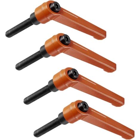 4 Pièces Poignée Levier Serrage,Métal,Filetage M8,Longueur 40MM,Orange,Pour Machines,Outils (1/5)