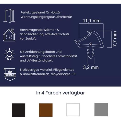 Joint D'étanchéité Pour Porte à Rainure – 3 Pieds D'isolation Acoustique, Gris Clair – Uxcell