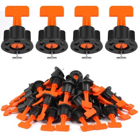 80 Pièces Niveleur De Carrelage, 2 Clés, Système De Nivellement Pour Joint 1,5-6mm, Pose Mur Et Sol (1/5)