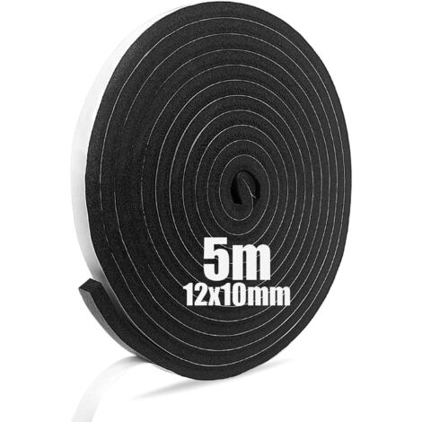 1 Rouleau Joint Isolation 5m Mousse Adhésive Étanchéité Phonique Anti-Collision Pour Porte Fenêtre Noir (1/5)