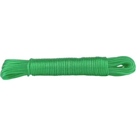 1 Corde à Linge, 20 m, Polyester, Revêtement PVC, Résistant UV, Intérieur Extérieur Jardin (1/3)