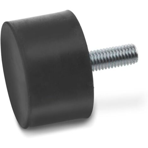 5 Butée M10 Caoutchouc Naturel Noir, Diamètre 50mm, Hauteur 40mm, Pour Chariot De Manutention (1/3)
