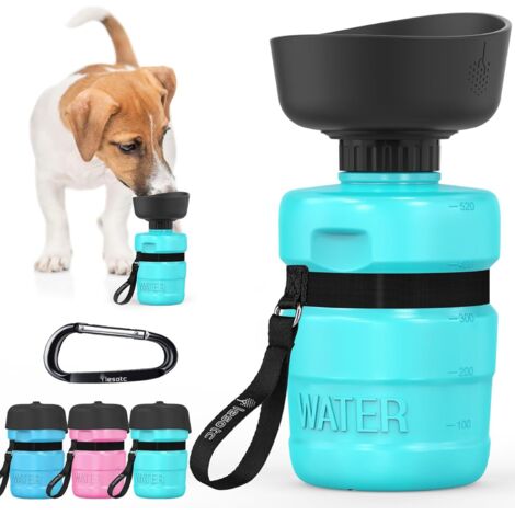 1 Gourde Chien 520ml,Bouteille Portable Anti-fuite,Bol Intégré,Marche,Camping,Voyage (1/5)