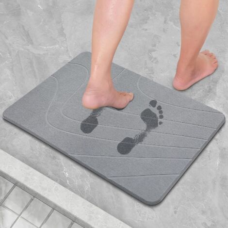 1 Tapis De Bain Pierre Diatomée Antidérapant Absorbant Séchage Rapide 60x39cm Salle De Bain