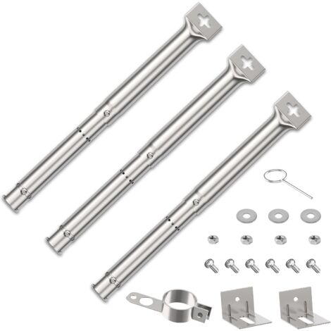 3 Pièces Tube De Brûleur Réglable,Acier Inoxydable,Longueur 30,8cm À 44,9cm,Pour Barbecue À Gaz (1/5)