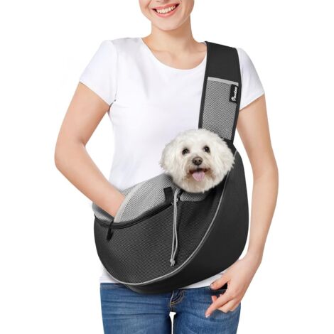 1 Sac de Transport pour Chien, Maille Respirante, Poche Zippée, Sangle Réglable, Boucle de Sécurité, Voyage Quotidien (1/5)