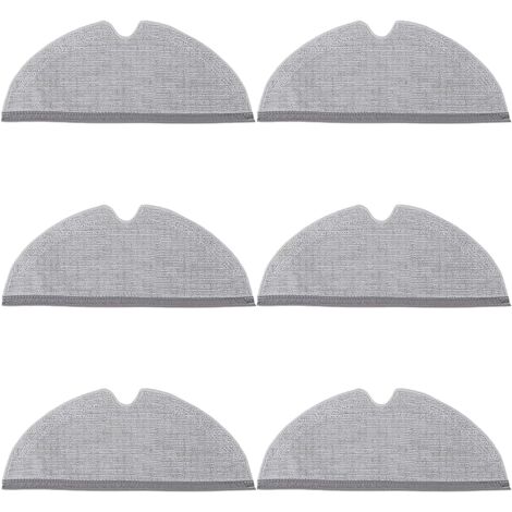 6 Serpillières Microfibre Lavables Compatible Xiaomi Roborock S4 S5 S6 Q5 Q7 Q8 E Series Pour Sol Bois Carrelage (1/5)