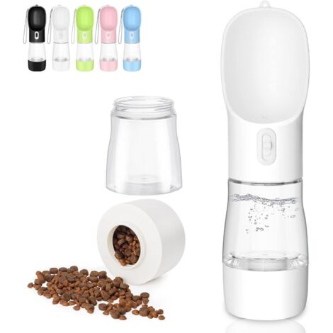 1 Gourde Chien 258 ML Compartiment Croquettes 200 ML PC ABS Sans BPA Promenade Voyage Randonnée